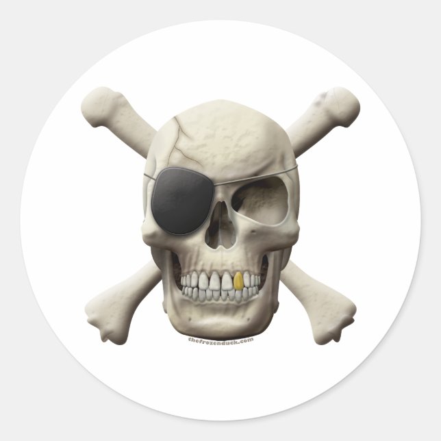 Adesivo Mau Pirata Caveira e Crossbones (Frente)