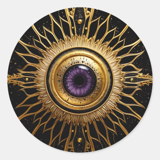 Adesivo Mau preto e Dourado oculto Roxo-Eye (Frente)