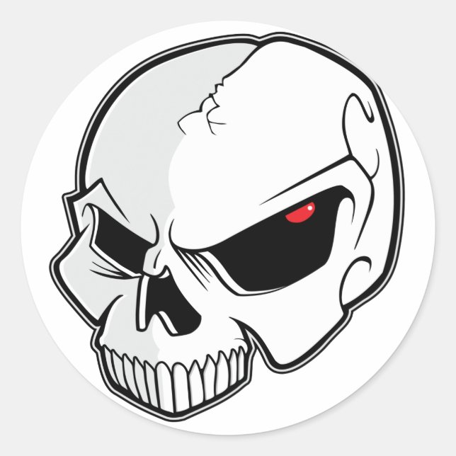 Adesivo Mau Sanguíneo Vermelho Olhais Crânio (Frente)