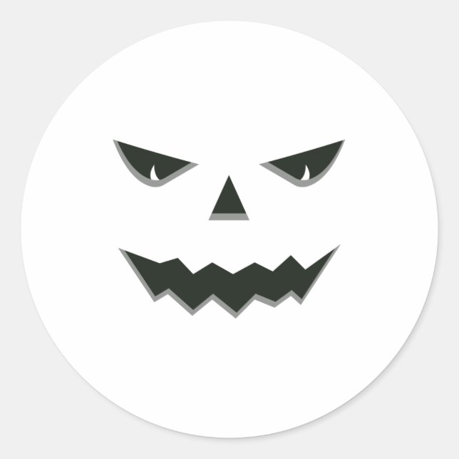 Adesivo Mau Spooky Pumpkin Face Jack O'Lantern Halloween (Frente)