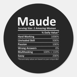 Adesivo Maude Nutrition Nome Personalizado Natal Divertido