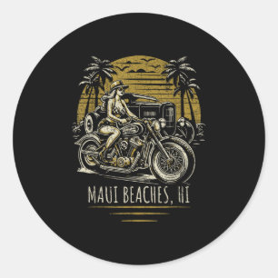 Adesivo Maui Beaches Hawaii Motorcycle Hotrod Vintage Desi