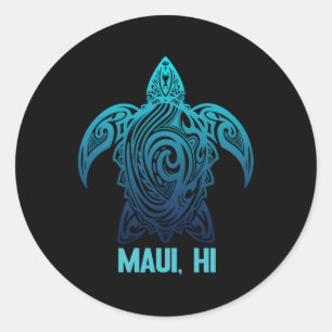 Adesivo Maui Hawaii Tribal Sea Turtle Havaiano Surfer Scub