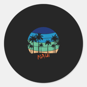 Adesivo Maui Retro Vintage Design de Praia do Pôr do Sol P