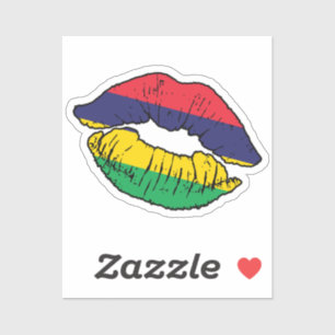 Adesivo Maurícia Maurícia Lipstick Love Flag