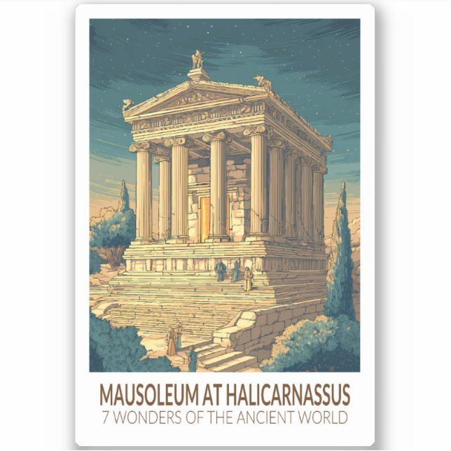 Adesivo Mausoleum at Halicarnassus 7 Wonders of the World (Frente)