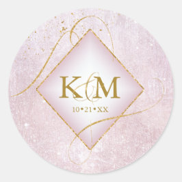 Adesivo Mauve de Casamento Dourado de Abstrato Fine Lines 