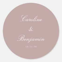Adesivo Mauve Personalizada de Casamento Elegante de Scrip