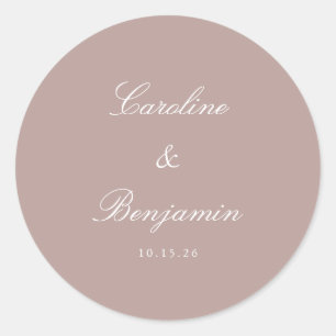 Adesivo Mauve Personalizada de Casamento Elegante de Scrip