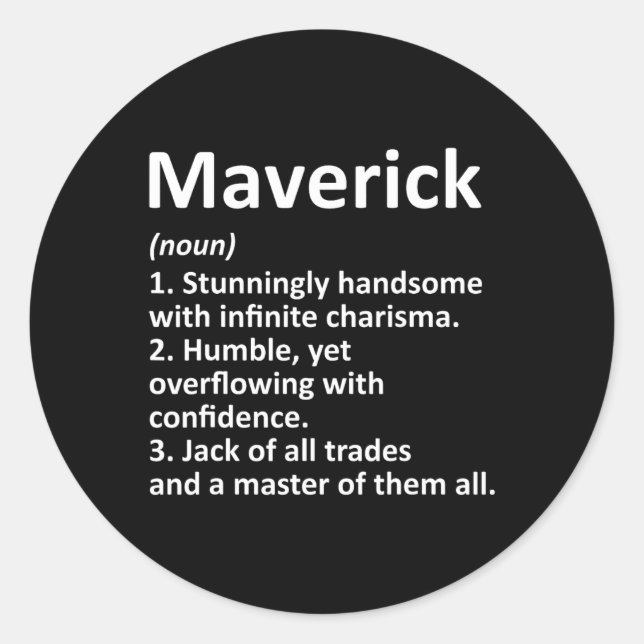 Adesivo Maverick Definition Personalized Name Funny Birthd (Frente)