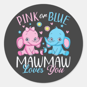 Adesivo Mawmaw Rosa Ou Azul Te Ama Bebê Elefante