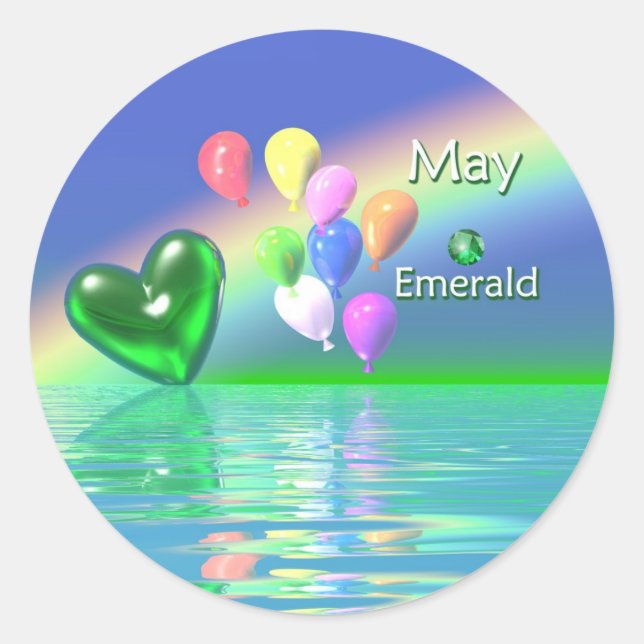 Adesivo May Birthday Emerald Heart (Frente)