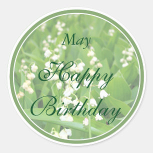 Adesivo May White Lily of the Valley Birthday