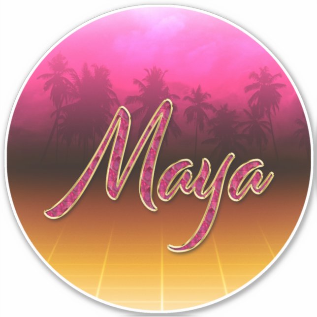 Adesivo Maya Vorname Name golden pink Aufkleber Sticker (Frente)