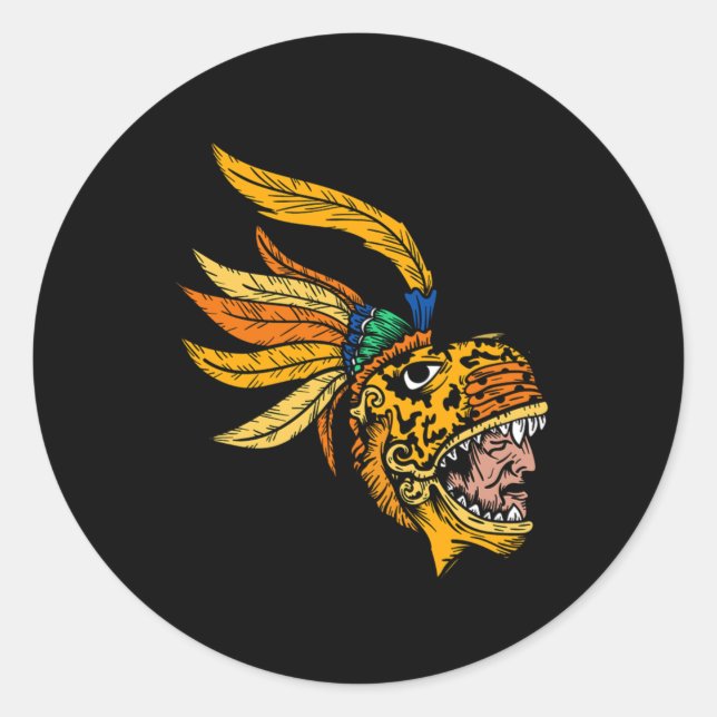 Adesivo Mayan Aztec Jaguar Warrior Inca Civilization Cultu (Frente)