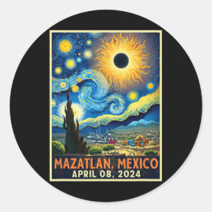 Adesivo Mazatlan Mexico Total Solar Eclipse 2024 Starry Ni