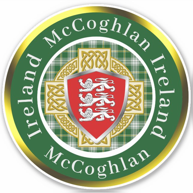 Adesivo McCoghlan Shield & Celtic Cross Personalizado (Frente)