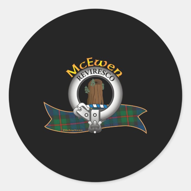 Adesivo Mcewen Clan Tan Crest Motto (Frente)