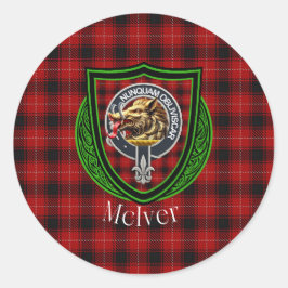 Adesivo McIver Scottish Clan Tartan & Crest