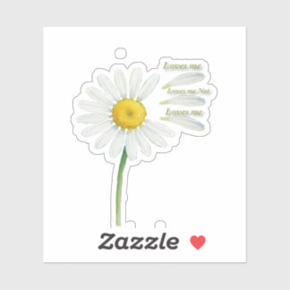 Adesivo Me Ama, Não Me Ama Margarida – Aquarela Romântica