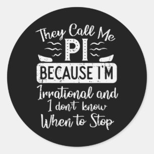 Adesivo Me Chame De Pi Porque Irracional Pi Day Math Te