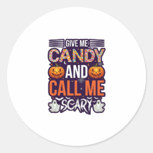 Adesivo Me Dê Doces Chamada Assustadora Abóbora de Hallowe