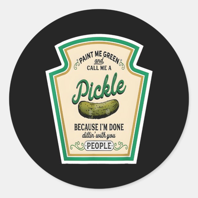 Adesivo Me Pintar Verde E Me Chamar De Picles (Frente)
