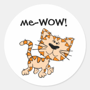 Adesivo Me-WOW, Meow, bom trabalho, wow! Gato bonito do