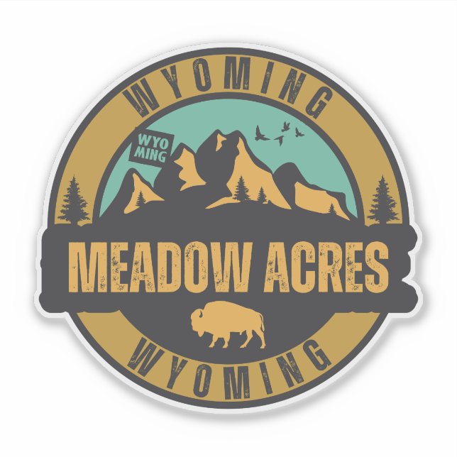 Adesivo Meadow Acres, Wyoming (Frente)