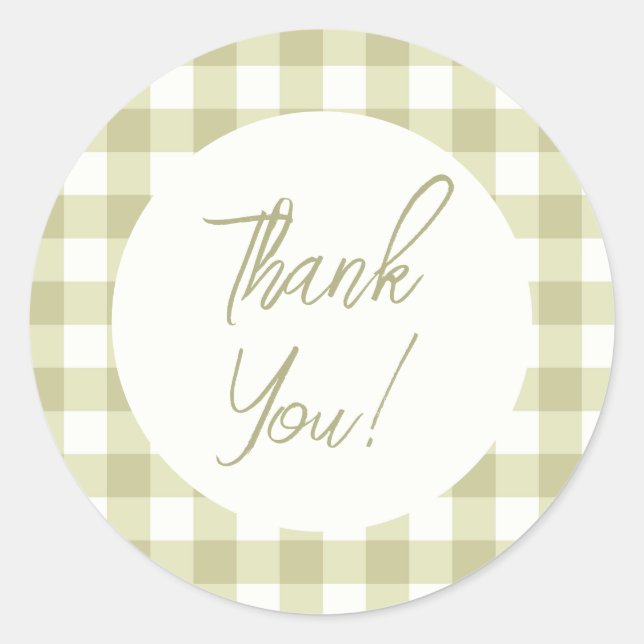 Adesivo Meadow Gingham - xadrez verde de sábio. (Frente)