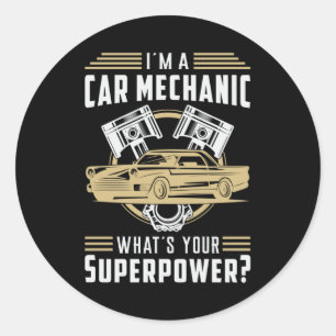 Adesivo Mecânica Carro-Mecânica Superpotência Funny Gif