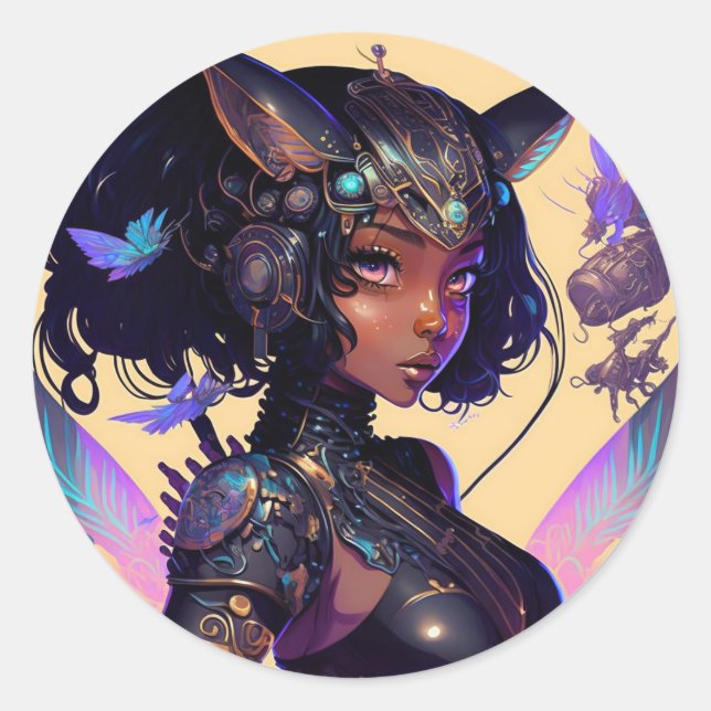 Adesivo Mecha Fox Girl (Frente)