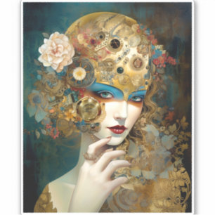 Adesivo Mechanical Lady Robotic Fantasy Sci-Fi