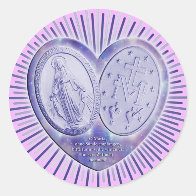 Adesivo medaille miraculeuse / Wunderbare Medaille | rosa (Frente)