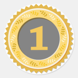 Adesivo Medal de Ouro do 1º Lugar Escuro