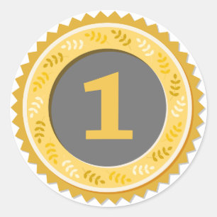 Adesivo Medal de Ouro do 1º Lugar Escuro