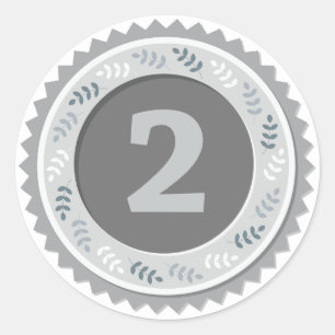 Adesivo Medal de Prata 2º Lugar Escuro
