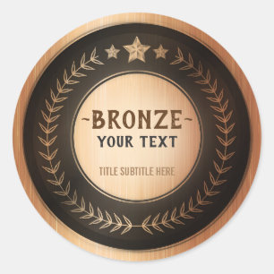 Adesivo MEDALHA Bronze Campeão IMPRESSÃO PERSONALIZADA DIY