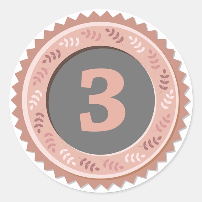 Adesivo Medalha de Bronze 3º Lugar Escuro (Frente)