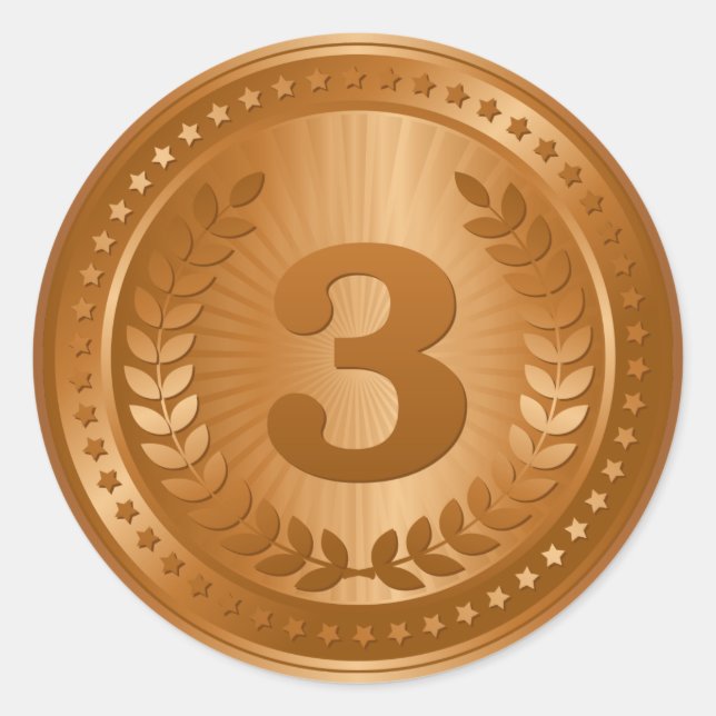 Adesivo Medalha de bronze - 3º lugar ganhador (Frente)