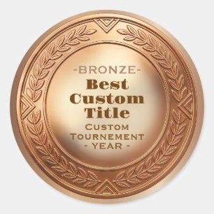 Adesivo Medalha de Bronze Realista 3D Personalizável e Pre