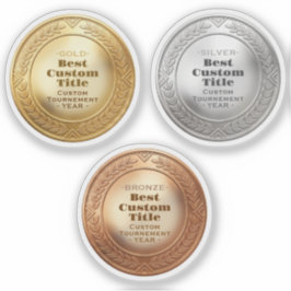 Adesivo Medalha de Ouro Realista 3D Personalizável e Premi