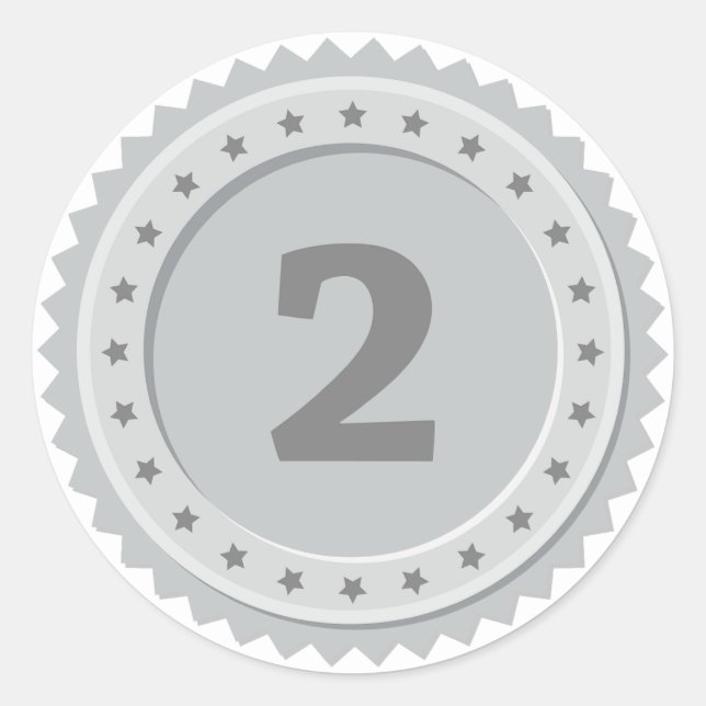 Adesivo Medalha de Prata 2º Lugar (Frente)