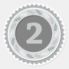 Adesivo Medalha de Prata 2º Lugar Escuro