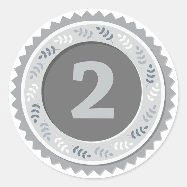 Adesivo Medalha de Prata 2º Lugar Escuro (Frente)