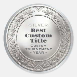 Adesivo Medalha de Prata Realista 3D Personalizável e Edit