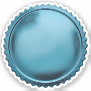 Adesivo Medalha de Prêmio Estrela em Folha de Azul Água 3D