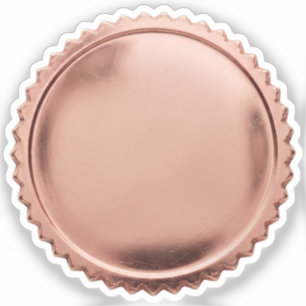 Adesivo Medalha de Prêmio Estrela em Folha de Ouro Rosa 3D