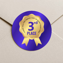 Adesivo Medalha de Terceiro Lugar Concurso Azul e Dourado