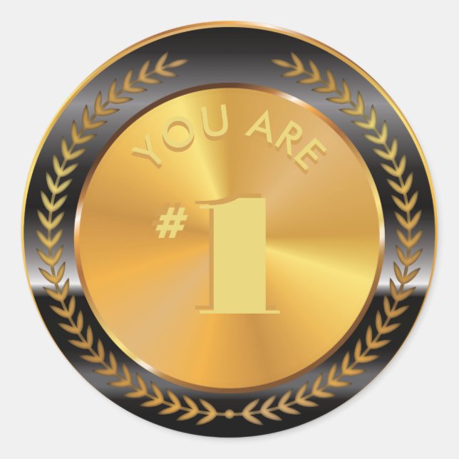 Adesivo Medalha Dourada Clássica Personalizável. Você é o  (Frente)